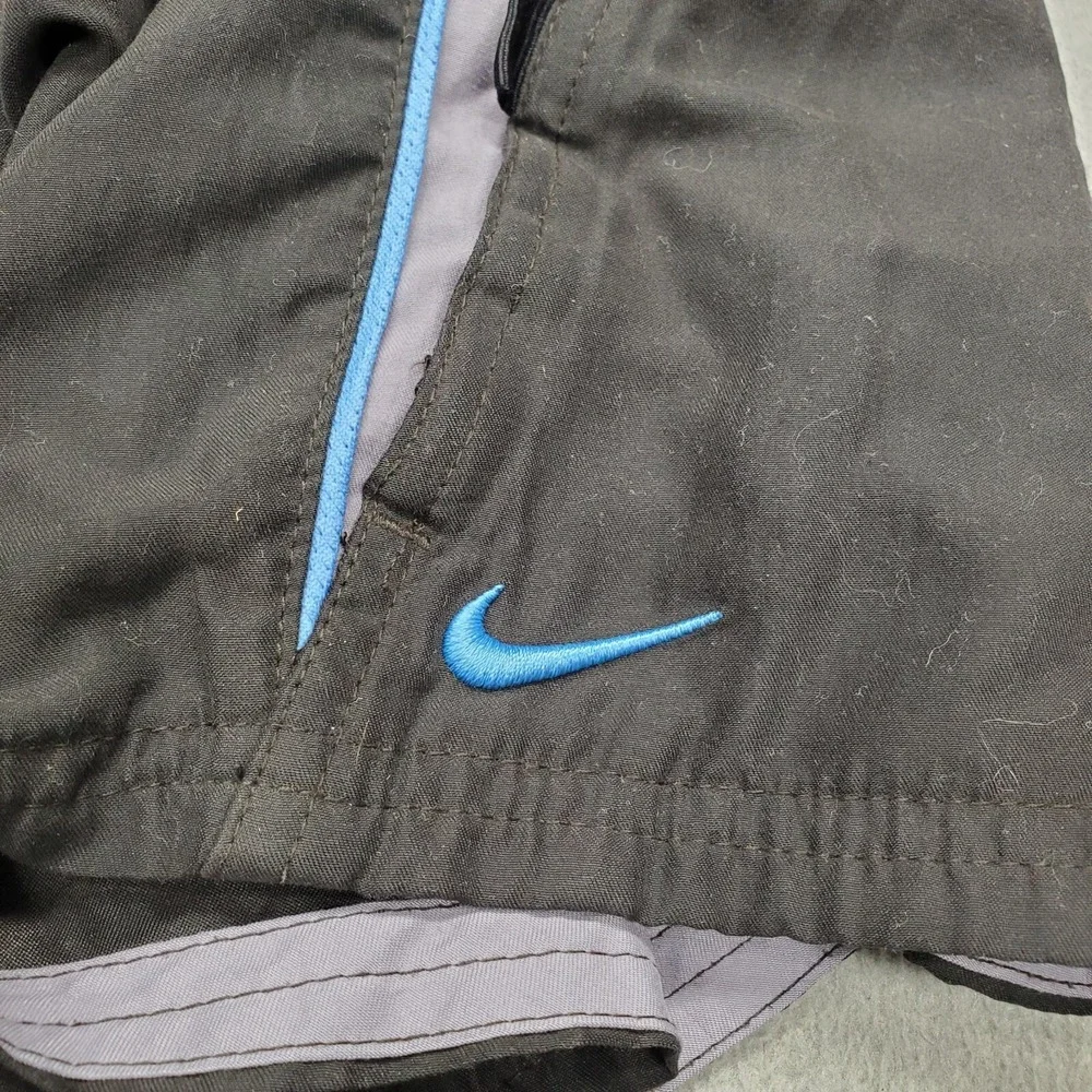 Nike Men Swimwear‎ Medium Black Colorblock Board Shorts Swoosh Logo Drawstring